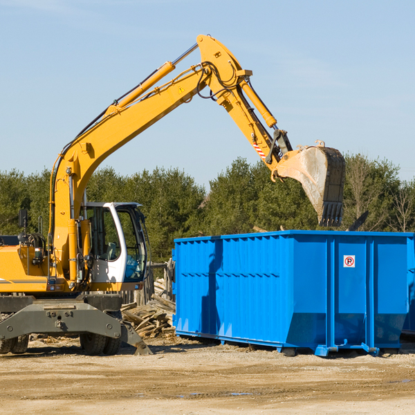 what size residential dumpster rentals are available in Chance MD